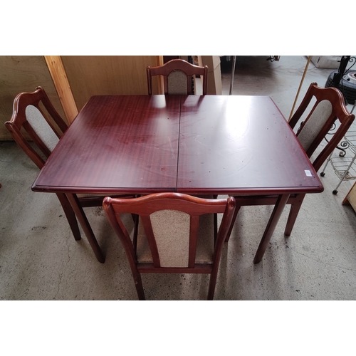 137 - Extending Kitchen / Dining Table & 4 Chairs - C. 90cm x 122cm