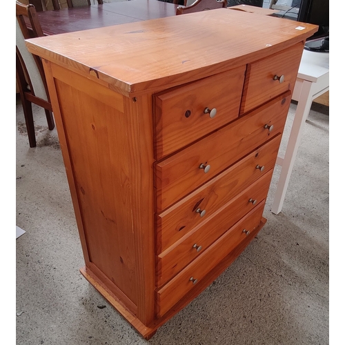 141 - 2 Over 4 Drawer Chest of Drawers - C. 80cm W x 42cm D x 97cm H