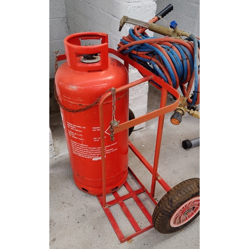 49 - Acetylene Torch, Trolly & Gas Tank