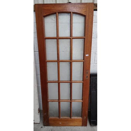 56 - Single Teak Glazed Door - C. 81cm x 203cm