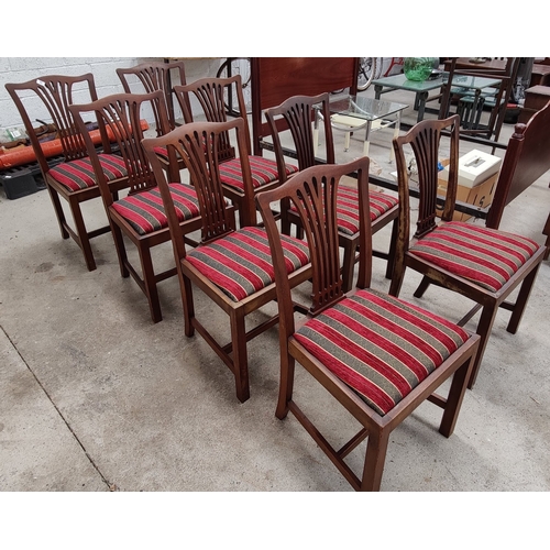 63 - Set of 8 Mahogany Drop in Seat Dining Chairs