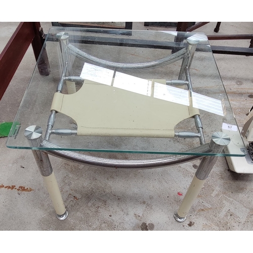 67 - Retro Chrome and Glass Coffee Table