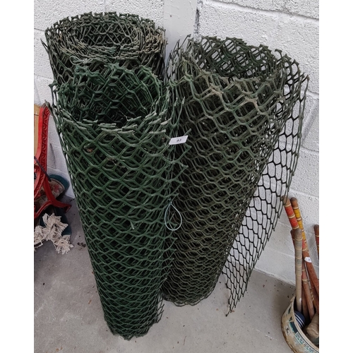 93 - 3 Rolls of Mesh Plastic Fence