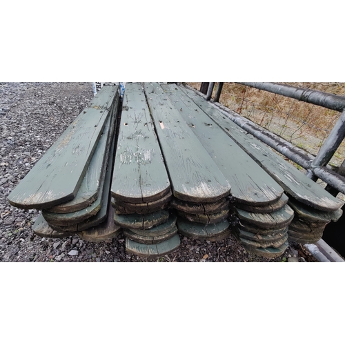 270 - Pallet of Green Painted Picket Fence - C. 180cm L