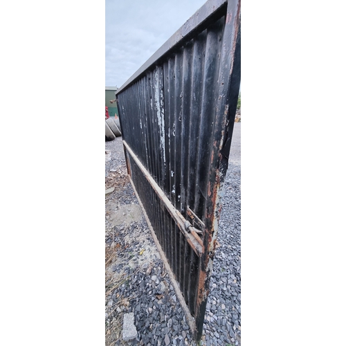 277 - Steel Frame Galvanised Sheet Clad Yard Gate - C.290cm W x 168cm H