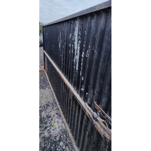 277 - Steel Frame Galvanised Sheet Clad Yard Gate - C.290cm W x 168cm H