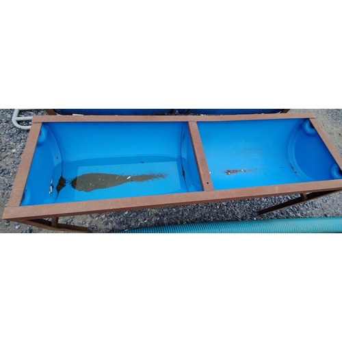 297 - Steel Frame Feeding Trough - C. 186cm W x 58cm D x 91cm H