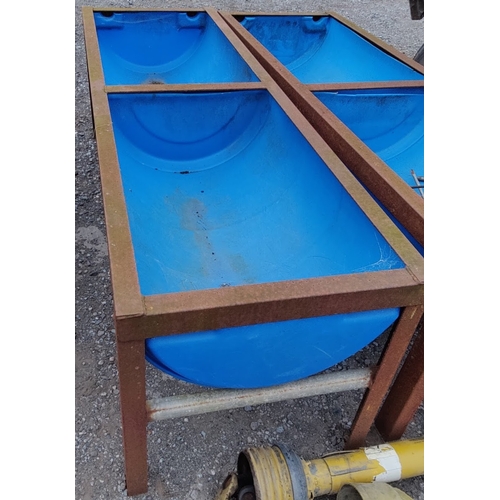 300 - Steel Frame Feeding Trough - C. 186cm x 58cm W x 60cm H