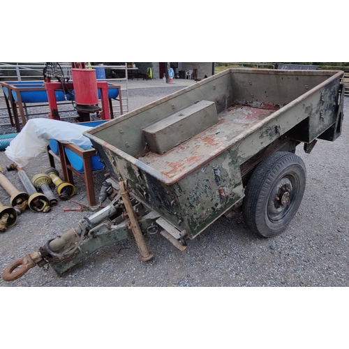 302 - Heavy Duty Single Axel Army Trailer - C. 188cm L x 140cm W