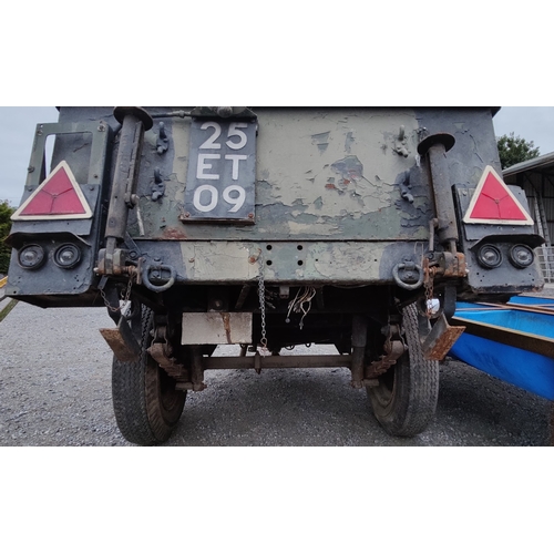 302 - Heavy Duty Single Axel Army Trailer - C. 188cm L x 140cm W