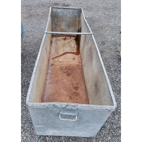 313 - Galvanised Riveted Tank - C. 212cm W x 60cm D x 60cm H