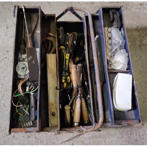 244 - Metal Tool Box inc Screwdrivers, Chisels etc.