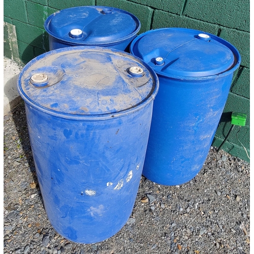 260 - 3 Plastic Blue Barrels - Not Cut