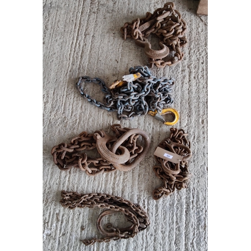 363 - 5 Assorted Chains with Rings and Hooks