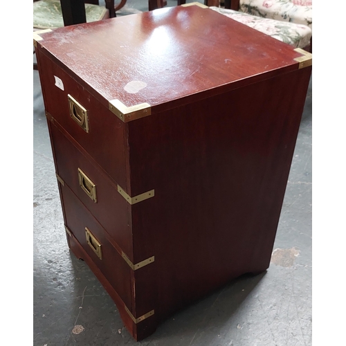 21 - Brass Bound 3 Drawer Cabinet