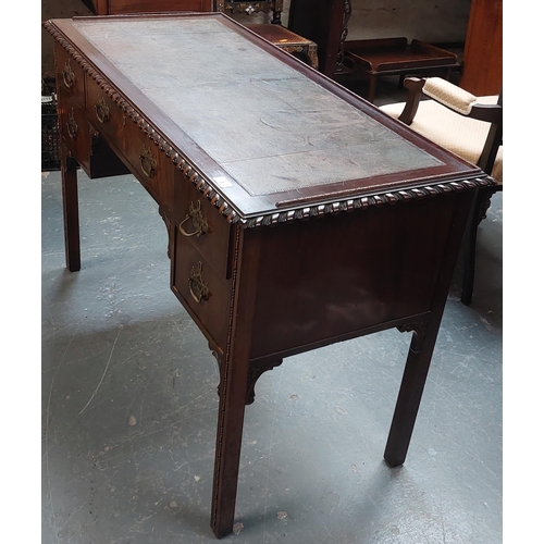 3 - Mahogany desk with tooled leather top