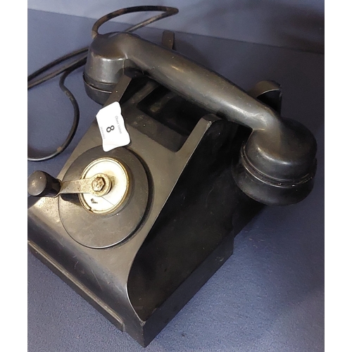 8 - Bakelite Wind Up Telephone