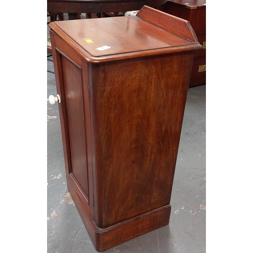 9 - Victorian Mahogany Bedside Cabinet / Locker with Ceramic Knob