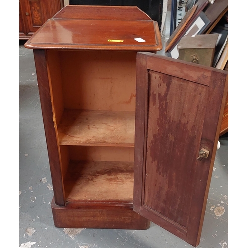 9 - Victorian Mahogany Bedside Cabinet / Locker with Ceramic Knob