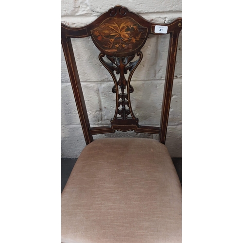 41 - Edwardian Inlaid Mahogany Occasional Chair