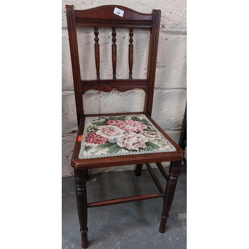 44 - Pair of Floral Seat Bedroom Chairs