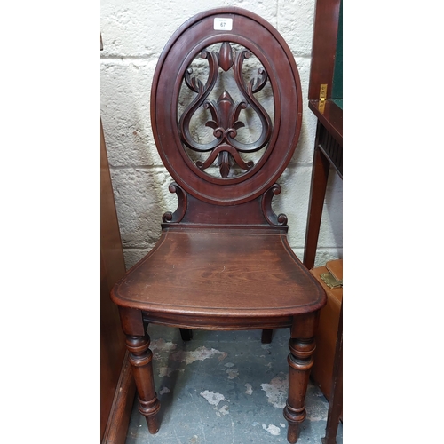 67 - Victorian Mahogany Hall Chair