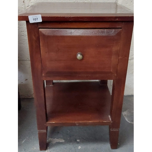 107 - Pair of Mahogany Lockers with Brass Handles - C. 40cm D x 40cm W x 60cm H