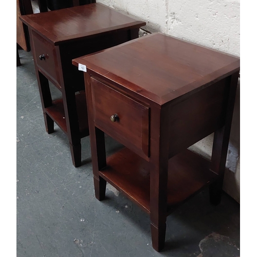 107 - Pair of Mahogany Lockers with Brass Handles - C. 40cm D x 40cm W x 60cm H