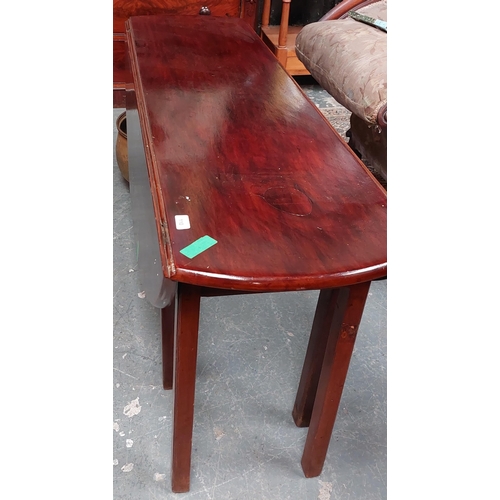 110 - Mahogany Hunt Table - C. 140cm L x 42cm W