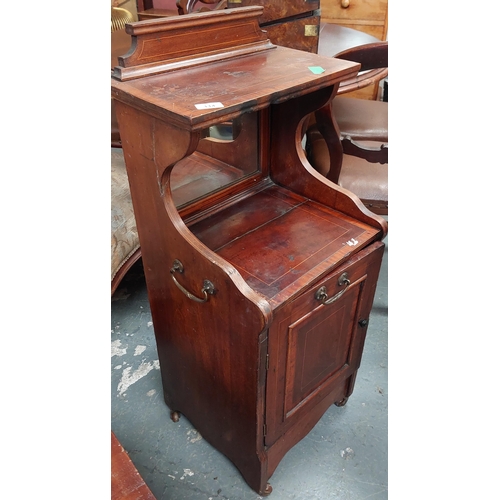 114 - Edwardian Inlaid Mirror Back Locker