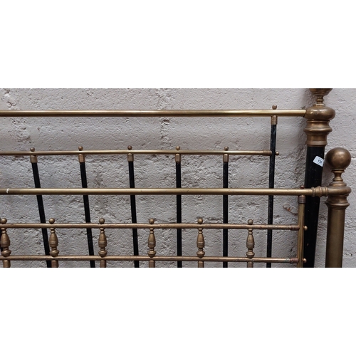 130 - Victorian Brass and Metal Double Bed - C. 5 foot