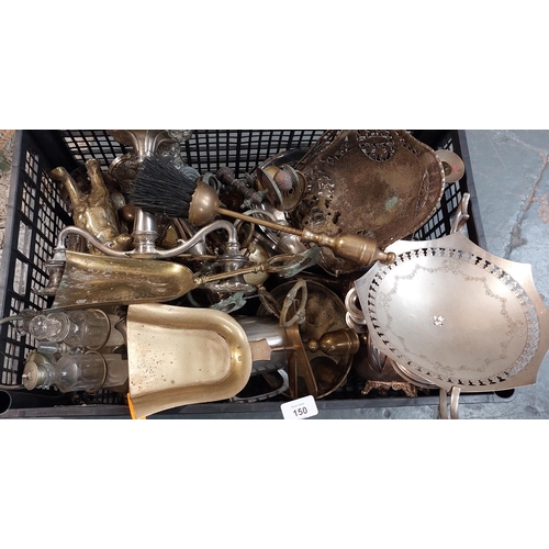 150 - Mixed Crate of Brass and Metalware