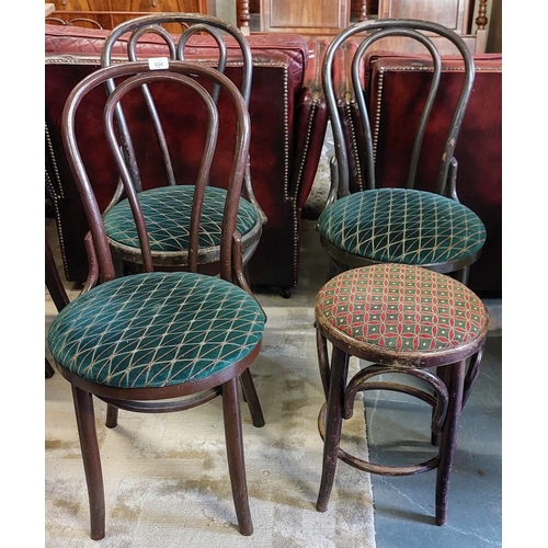 554 - 3 Bentwood Chairs and Bentwood Stool