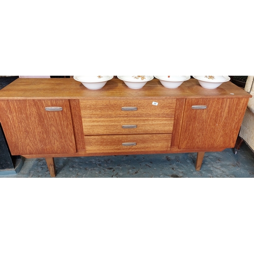 556 - Retro 3 Drawer, 2 Door Sideboard - C. 170cm W x 40cm D x 71cm H