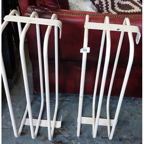 558 - 2 White Metal Towel Rails