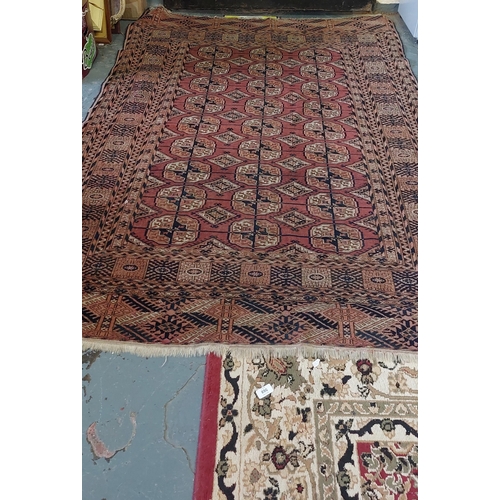 567 - Red & Black Oriental Rug - C. 196cm x 145cm