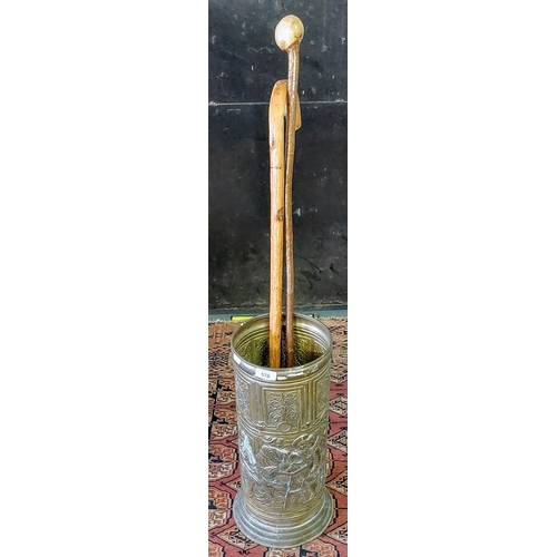 570 - Brass Stick Stand & Walking Sticks