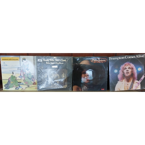 572 - 4 Vinyl Records - Crosby Stills Nash & Young, Emerson Lake and Palmer, Frampton & Millie Jackson