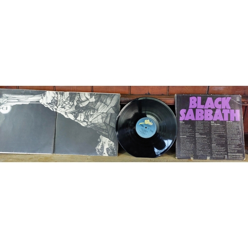 579 - 3 Vinyl Records - Black Sabbath, Meat Loaf (no sleeve), Led Zeppelin