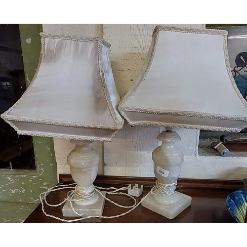 589 - Pair of Alabaster Table Lamps