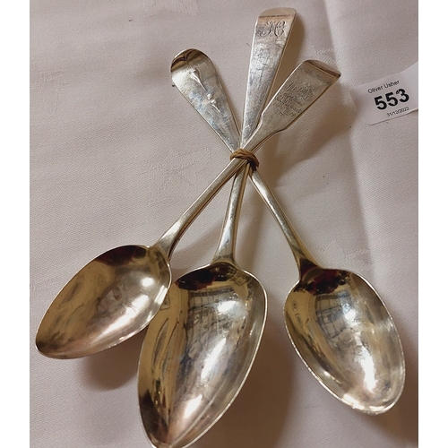 3 Irish Silver Spoons