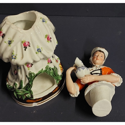 35 - Ceramic Figurine Of Barmaid with Removable Lid Top