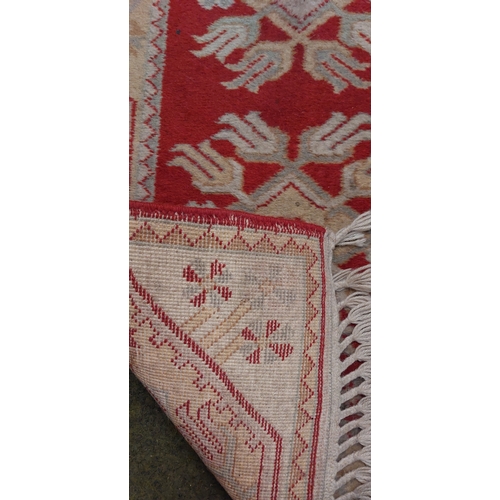 141 - Red Runner Rug - C. 290cm x 80cm