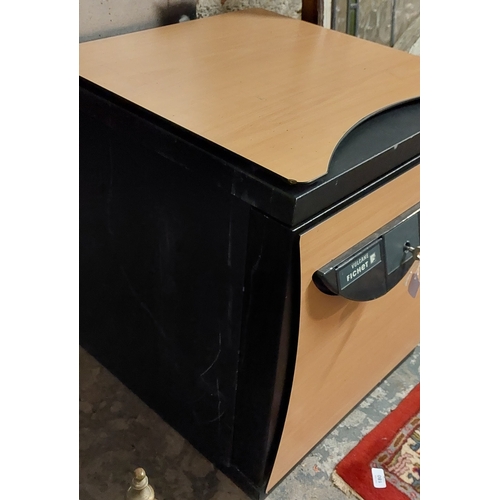 176A - Vulcane Fichet Safe with Key - C. 55cm W x 59cm D x 67cm H