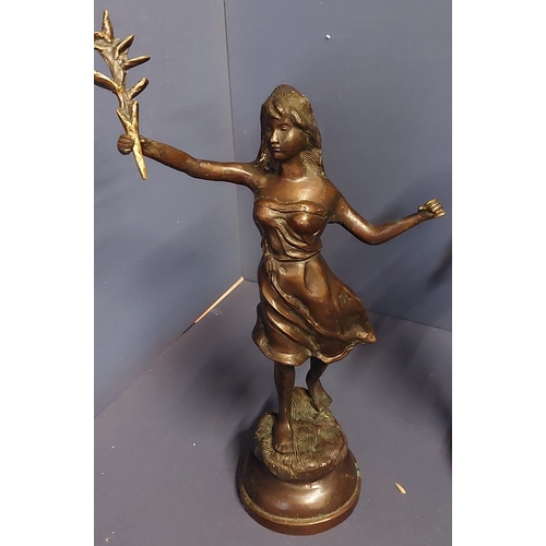 291 - 2 Bronze Grecian Figures - C. 50cm H