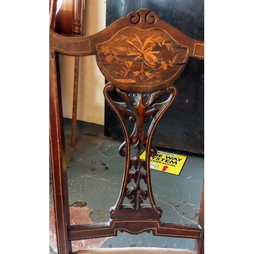 608 - Edwardian Inlaid Mahogany Occasional Chair