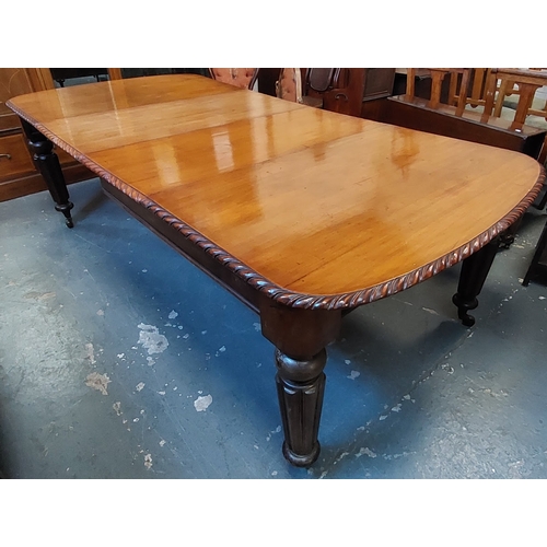 617 - Mahogany Rope Edge Dining Table with 2 Extra Leaves - C 250cm with all Leaves Added x 118cm W x 76cm... 