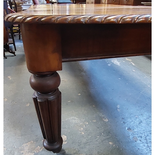 617 - Mahogany Rope Edge Dining Table with 2 Extra Leaves - C 250cm with all Leaves Added x 118cm W x 76cm... 