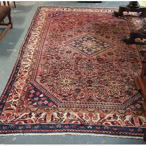 11 - Red & Navy Carpet Square - C. 300cm x 170cm