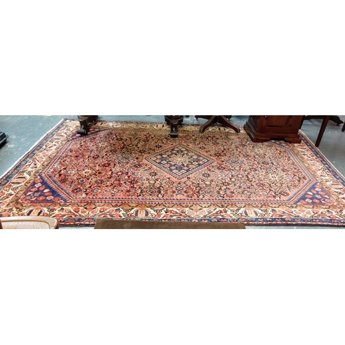 11 - Red & Navy Carpet Square - C. 300cm x 170cm